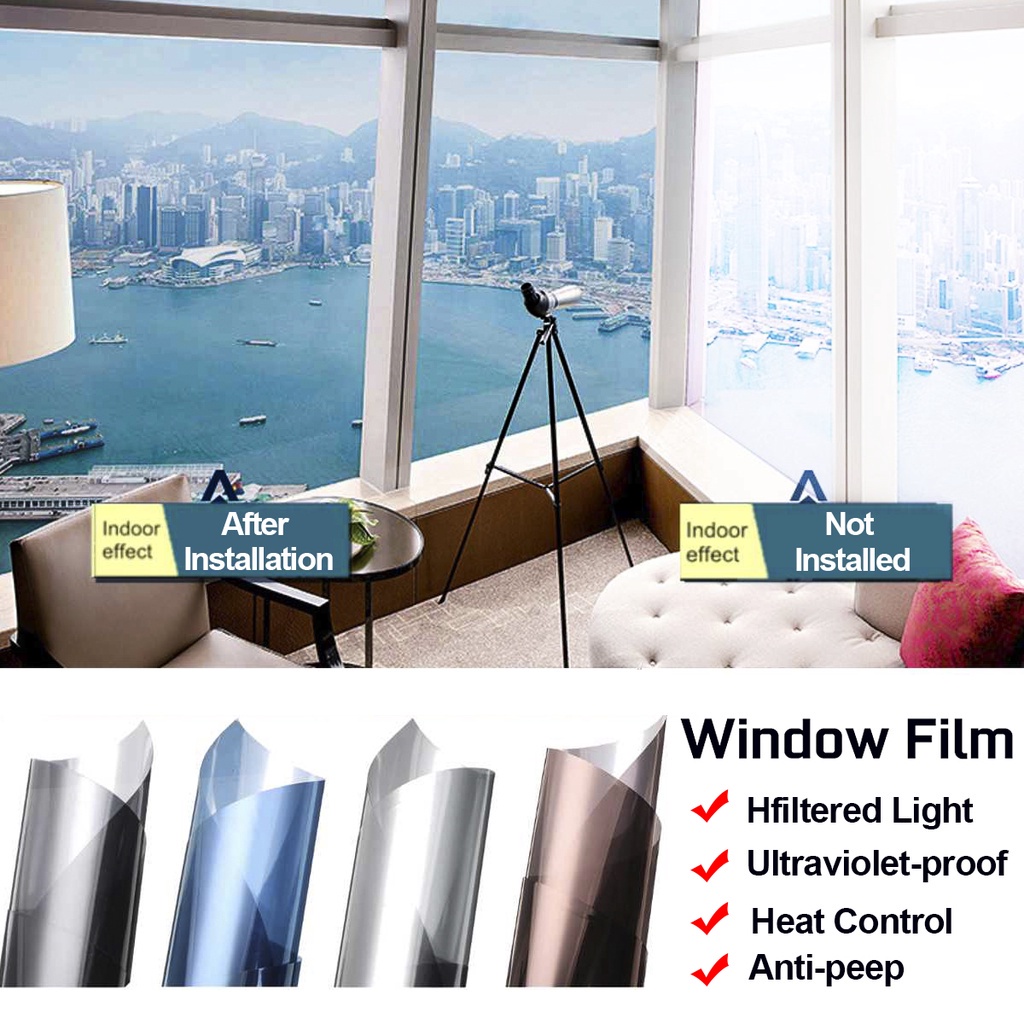 500cm*40cm Oneway Mirror Glass Film Privacy Selfadhesive Residential