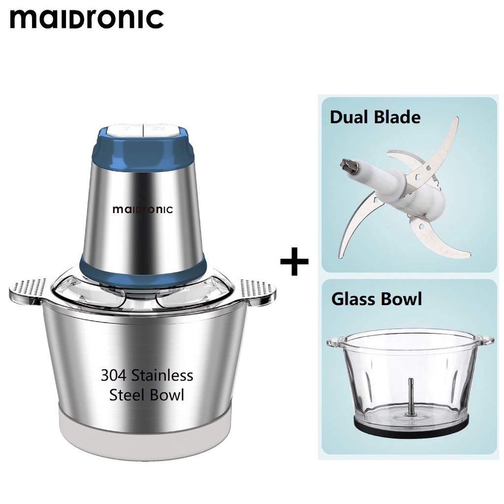 Aicook X Maidronic Dual bowl Dual blade Electric Food Chopper Meat