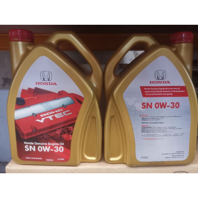 HONDA SYNTHETIC 0W30 ENGINE OIL 4LITER | Shopee Malaysia