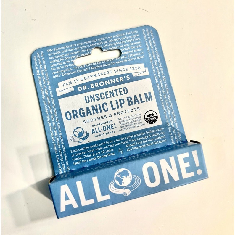 Dr. Bronner’s Unscented Organic Lip Balm AllOne 4g. Shopee Malaysia