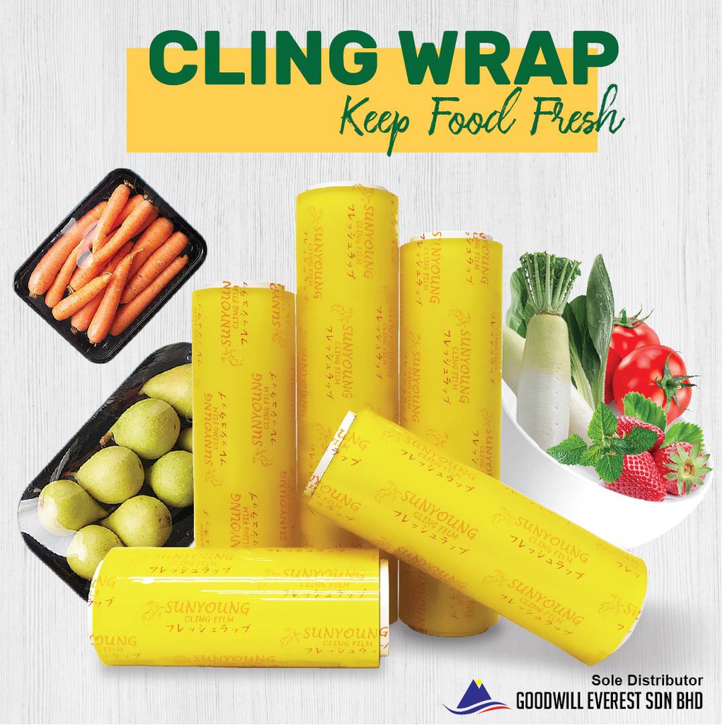 SUNYOUNG Fresh Wrap Heavy Duty PVC Cling Film Food Wrap 10"18