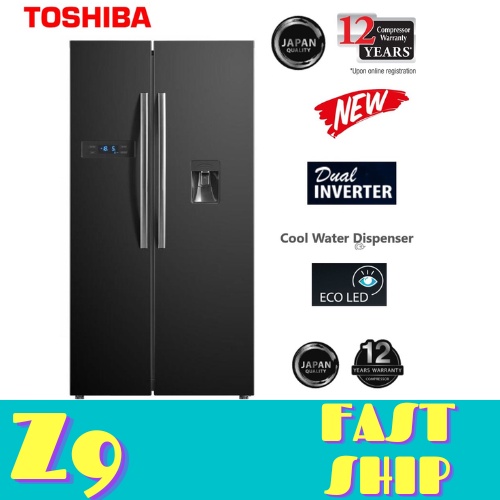 Toshiba Sidebyside Inverter Refrigerator 591L GRRS682WEPMY Fridge