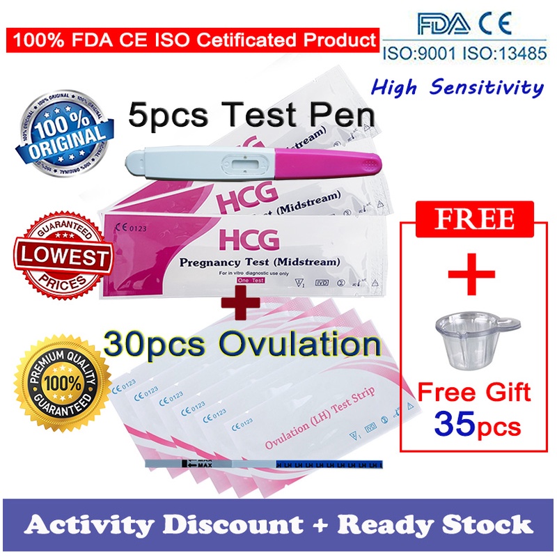 30pcs Ovulation test strip OPK+5pcs Early Pregnancy Test pen UPT