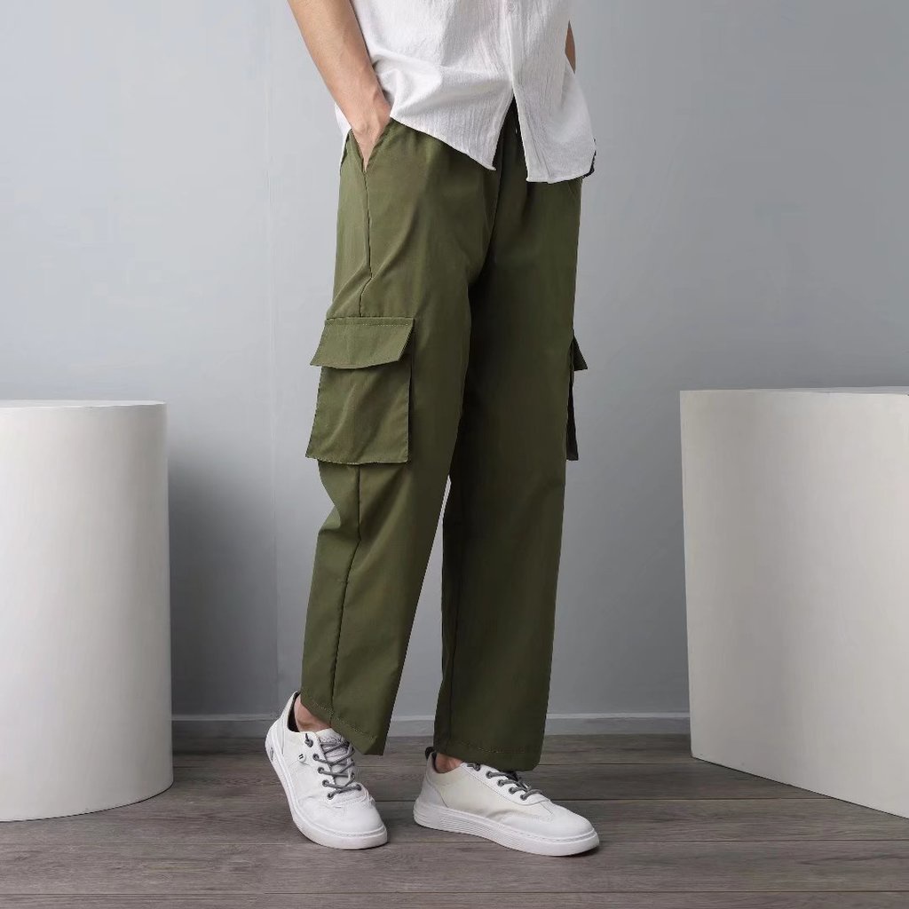 M5XL Vintage Casual Plus Size Kargo Cargo Pants Men Khakis Baggy Sport