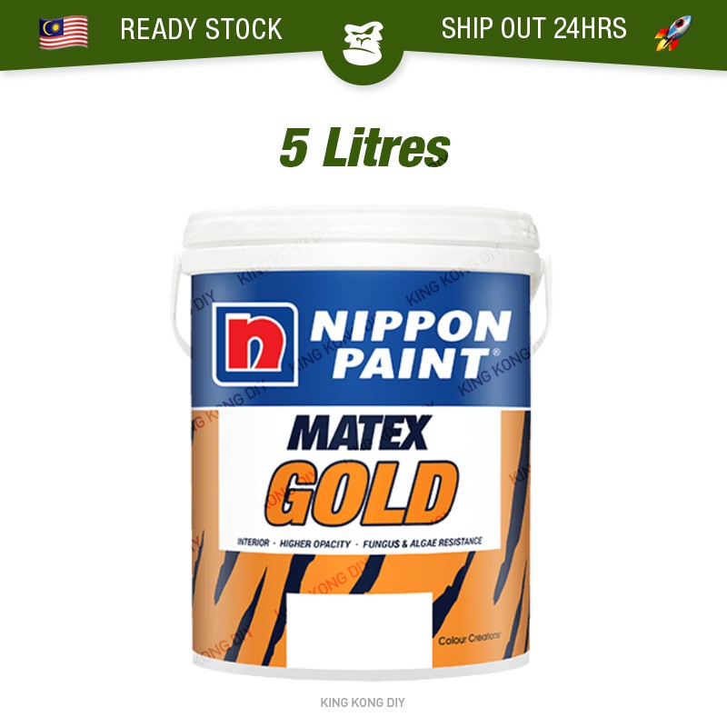 🔥READY STOCK🔥 5L NIPPON PAINT Matex Gold Acrylic Copolymer Matt