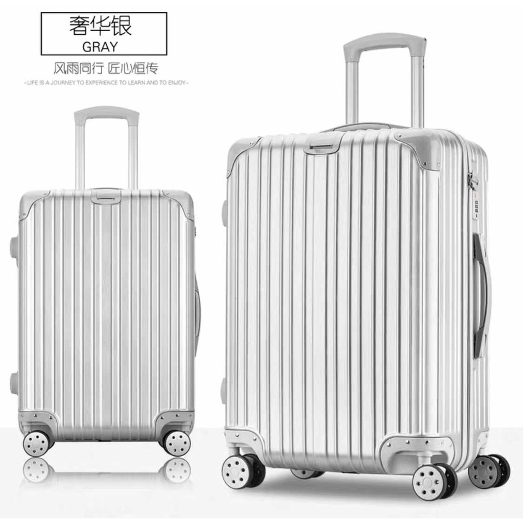 【Ready Stock】20/22/24inch Pure PC Hard Case luggage bag with build in