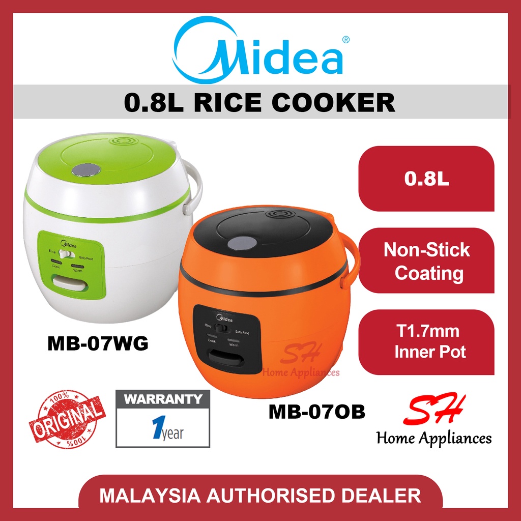 Midea 0.8L Mini Jar Rice Cooker MB07OB MB07WG Shopee Malaysia