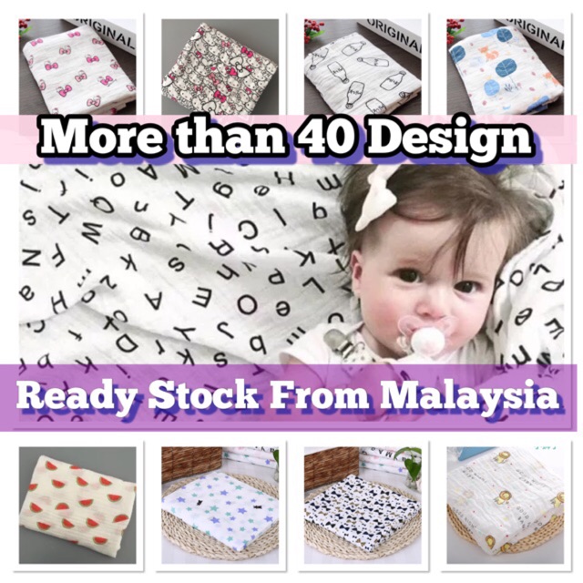 🌈SALES💥Ready Stock From PENANG🔥Muslin Baby Swaddle/Bedung Bayi💥