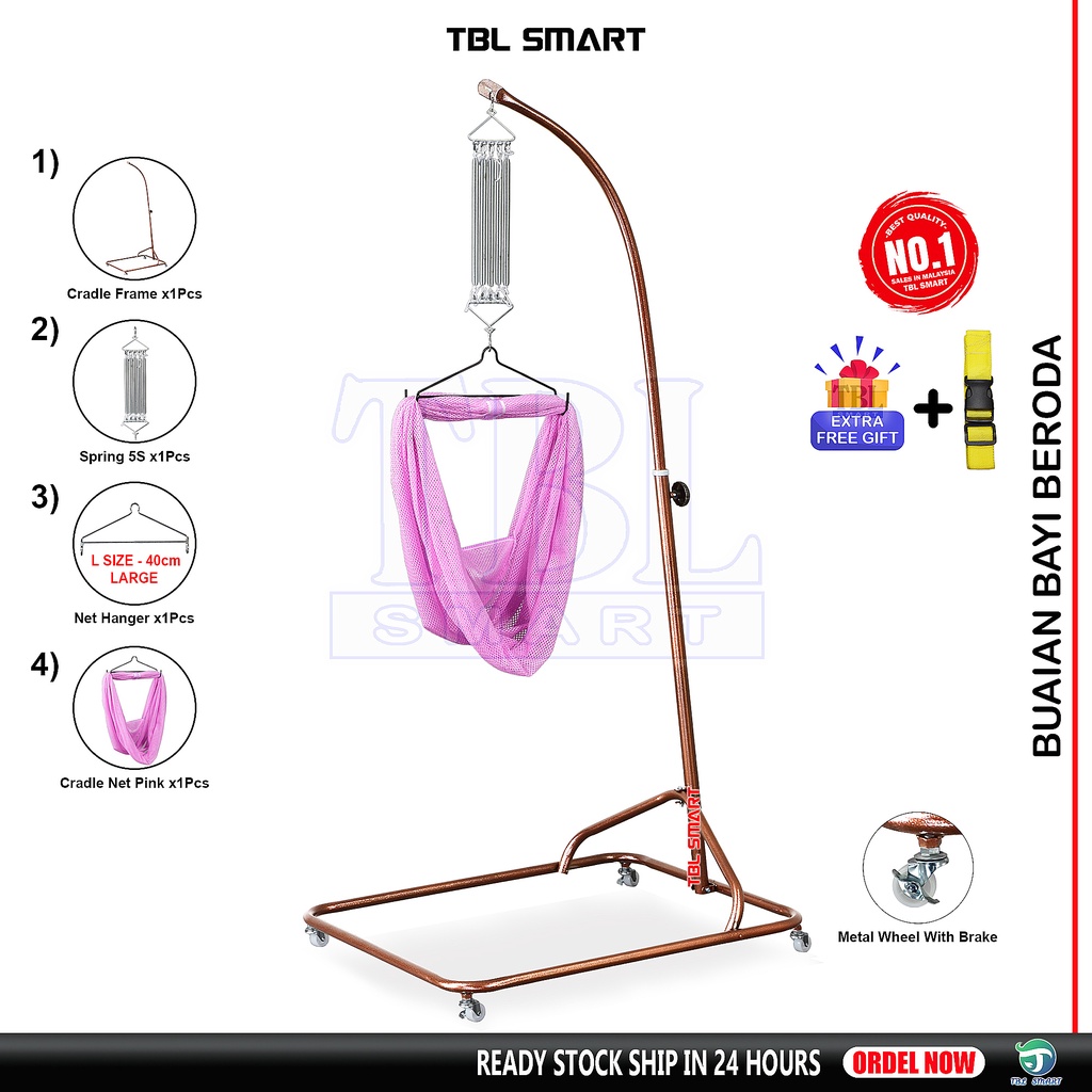 Baby Spring Cot Stand Buaian Bayi Baby Cradle Swing Buai Baby Cradle
