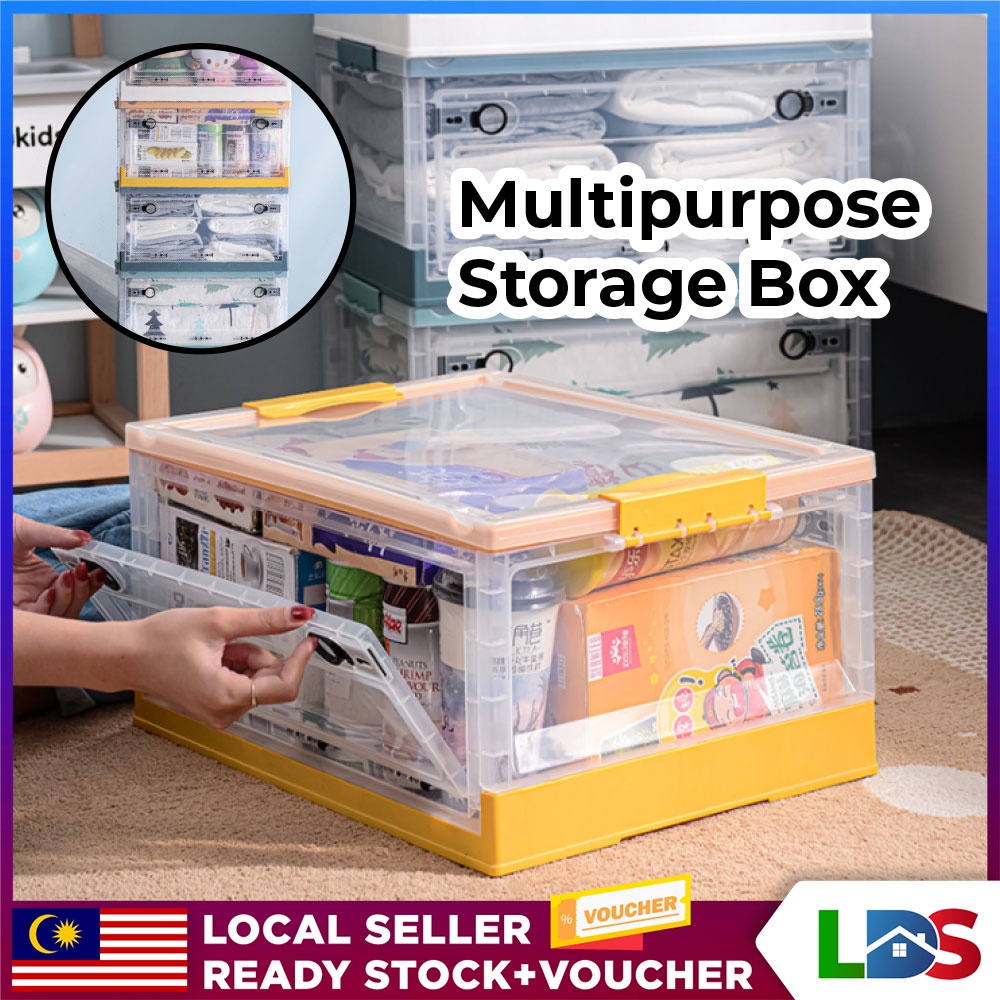 LDS Foldable Storage Box Large Storage Box Transparent Big Storage Box