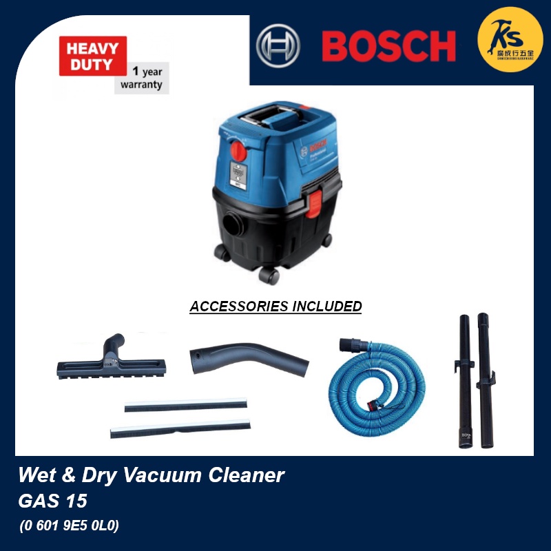 BOSCH Vacuum Cleaner GAS 15 Professional ( 0 601 9E5 0L0 ) Shopee