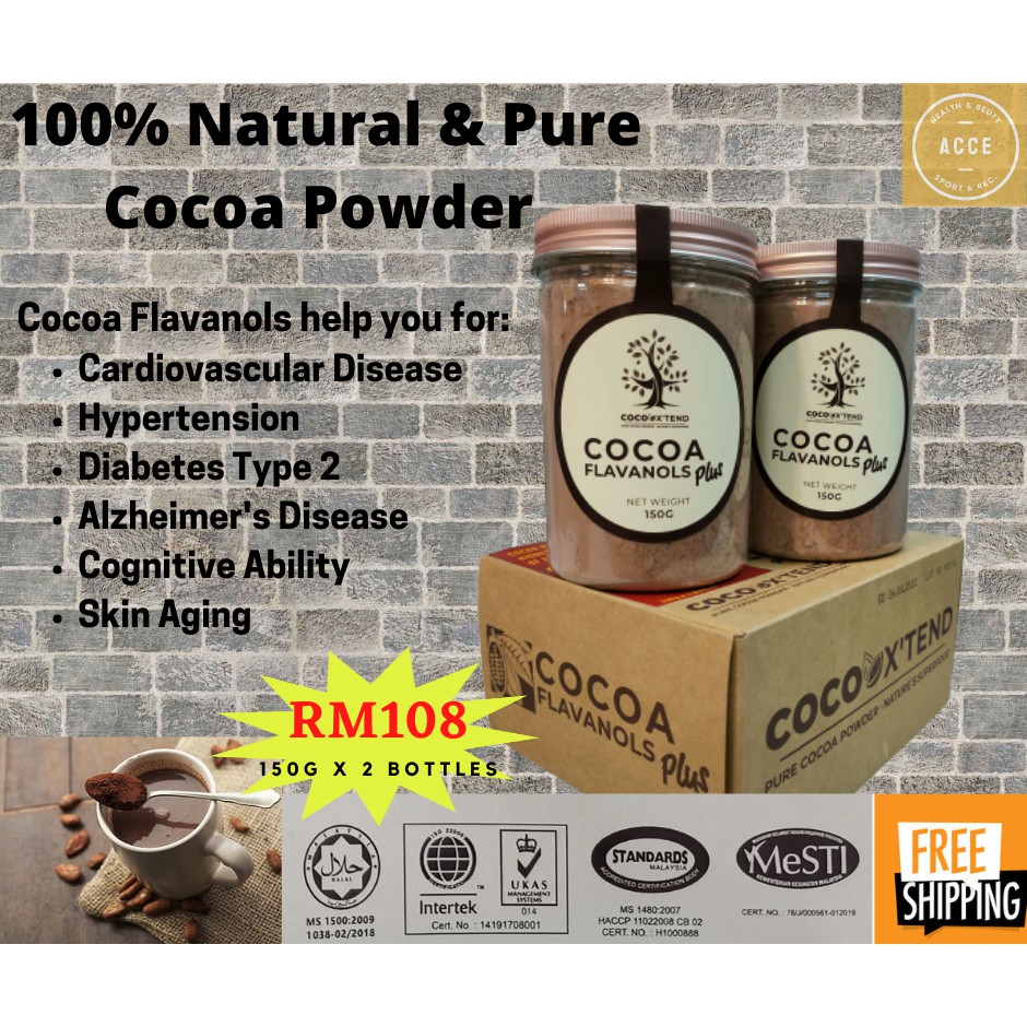 COCO X'TEND Cocoa Flavanols Plus Pure Cocoa PowderNature's Superfood