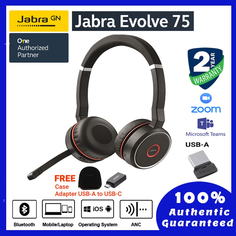 Jabra Evolve 75 Stereo MS/UC include Link 370 Wireless Headset 2