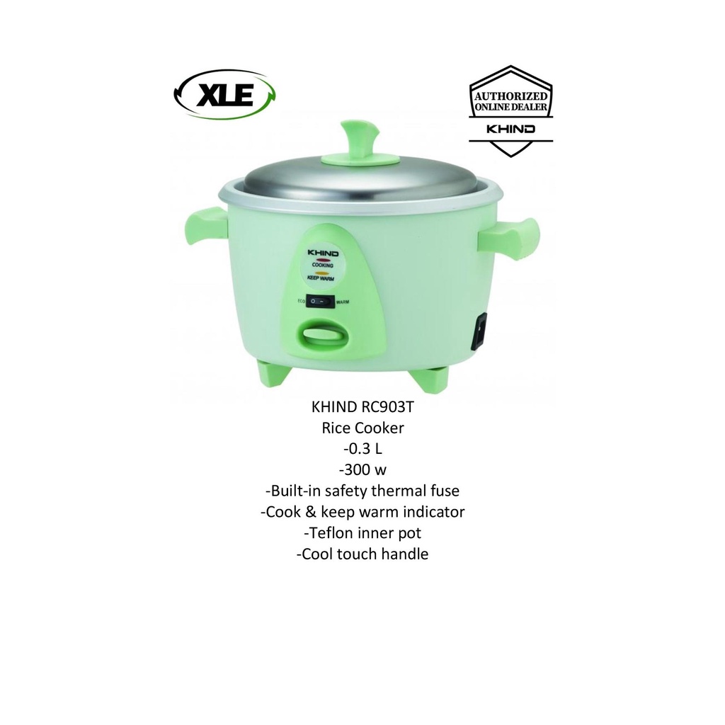 KHIND 0.3L TEFLON POT RICE COOKER RC903T Shopee Malaysia