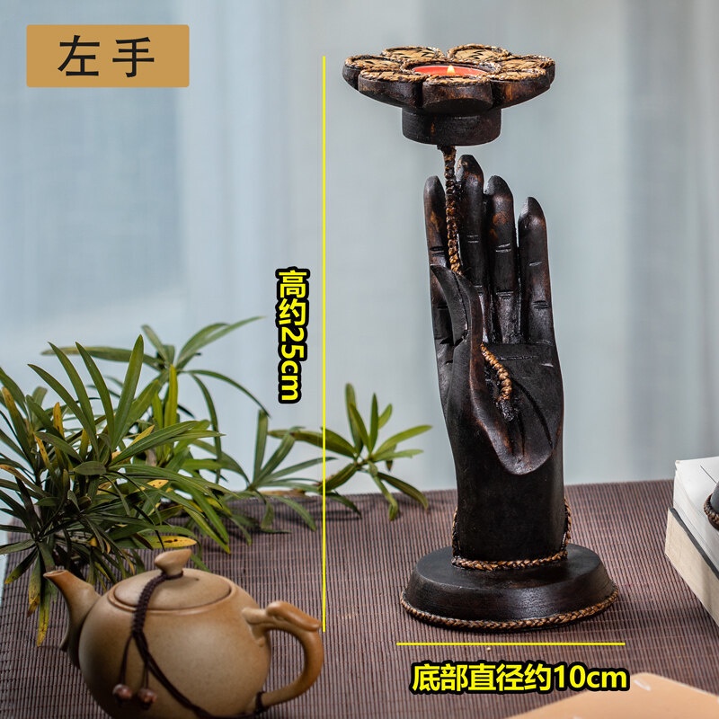 Aromatherapy Candlestick Creative Bergamot Lotus Candlestick Solid Wood