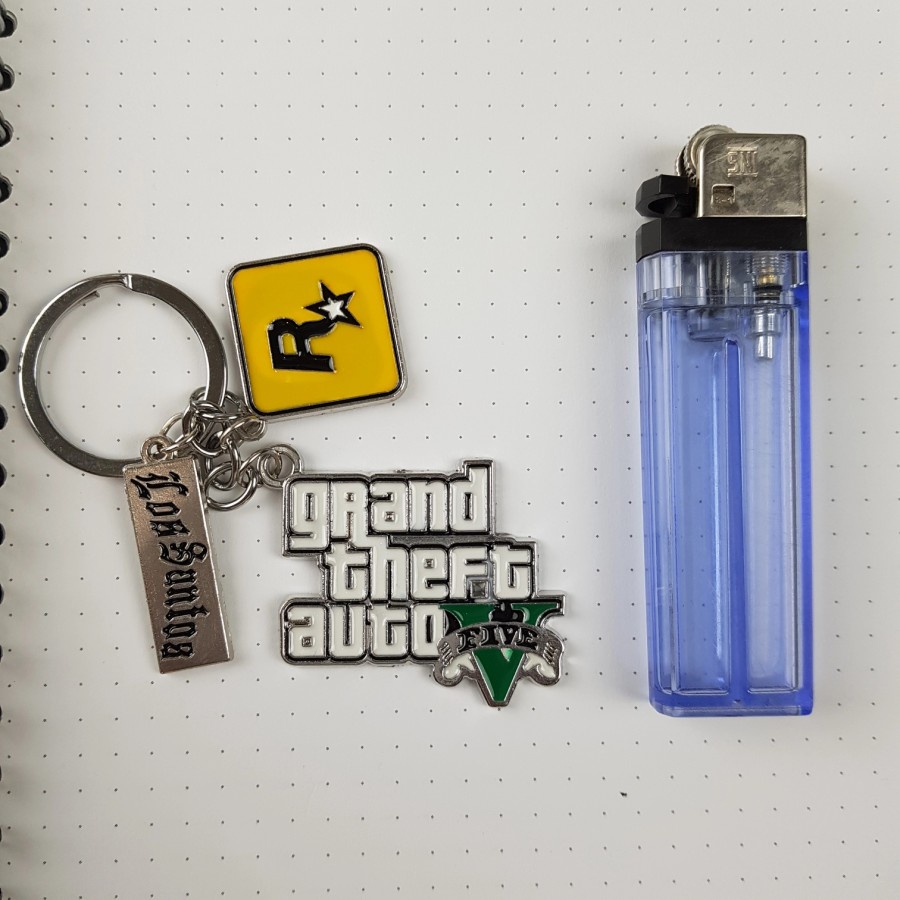 GANTUNGAN Key Chain GTA grand theft auto V five five ps4 playstation Shopee Malaysia