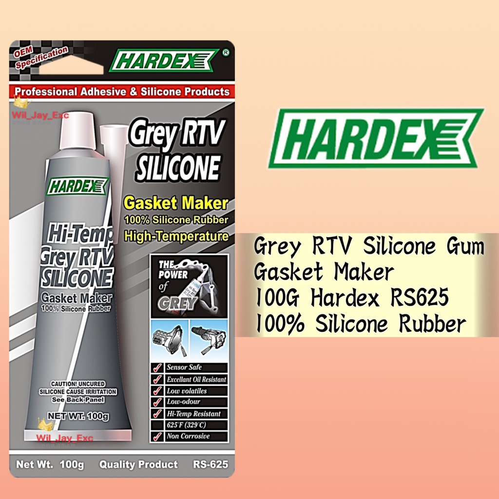 HARDEX RS625 GREY RTV SILICONE GUM GASKET MAKER 100g ,100G TESON T599
