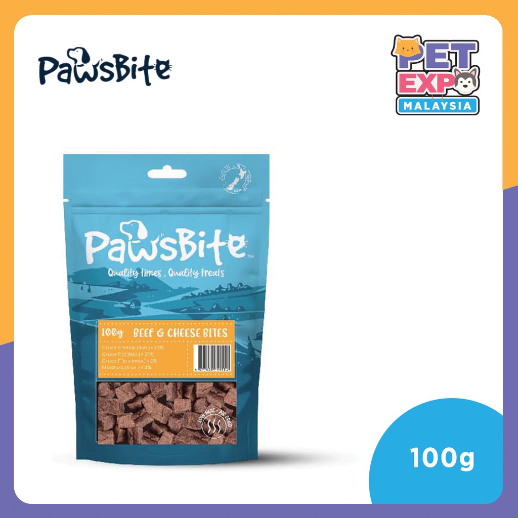 PawsBite Beef & Cheese Bites New Zealand Treats Dog Treats 100g Shopee Malaysia