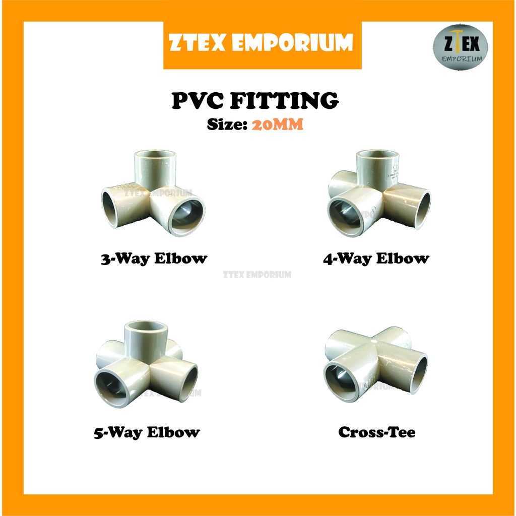 [Ready Stock] HIGH QUALITY PVC FITTING 20MM (3/4") 3WAY 4WAY 5WAY