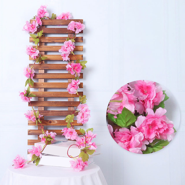 2.3M Artificial Cherry Blossom Hanging Vine / Simulation Silk flowers