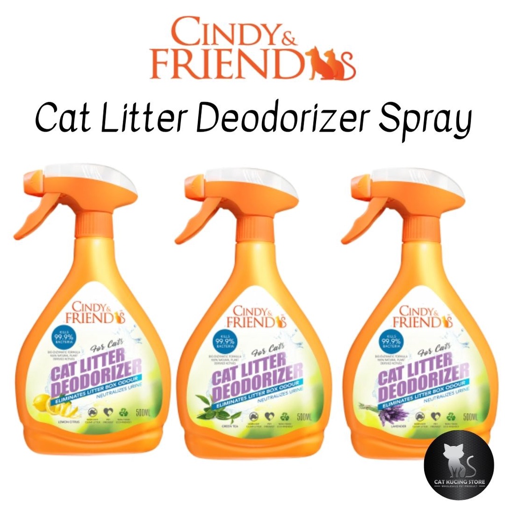 Cindy & Friends Cat Litter Deodorizer Spray 500ml (Green Tea/Lemon