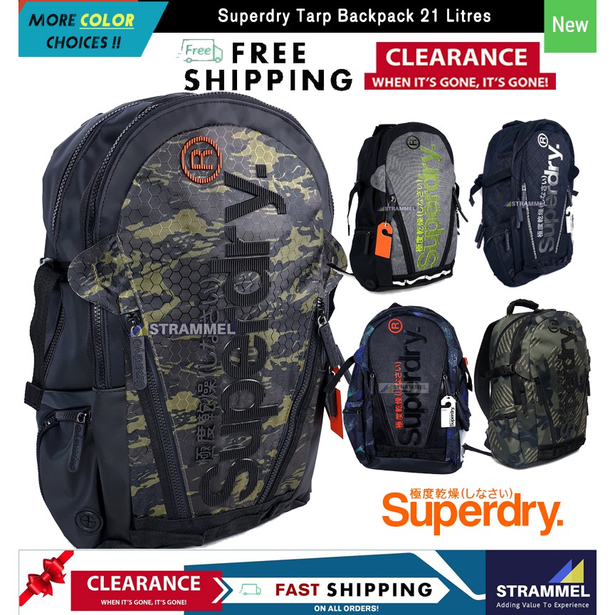 [Ready Stock] Superdry Tarp Backpack 21 Litres Laptop Bag For Daily