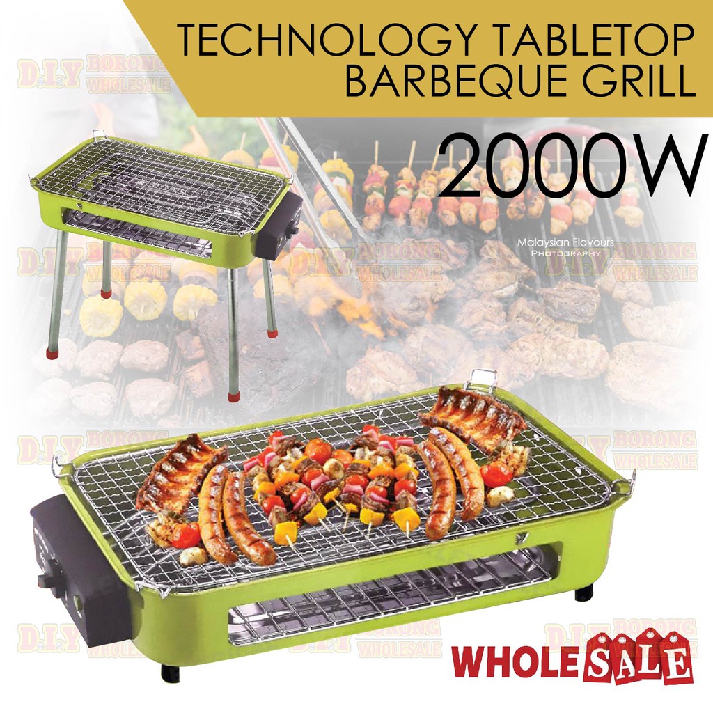 HOT ITEM ‼️ Home Electric Barbeque Grill BBQ Griddle Stand Adjustable