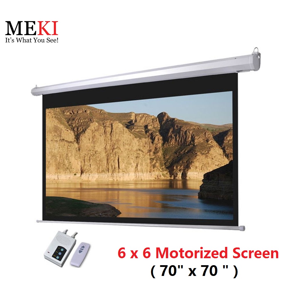 Hotdeal Meki 70" x 70" ( 6x6 ) Motorized Projector Screen Meki 6x6