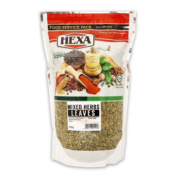 HEXA HALAL Mixed Herbs Leaves 250gm Herba Campuran Food Service