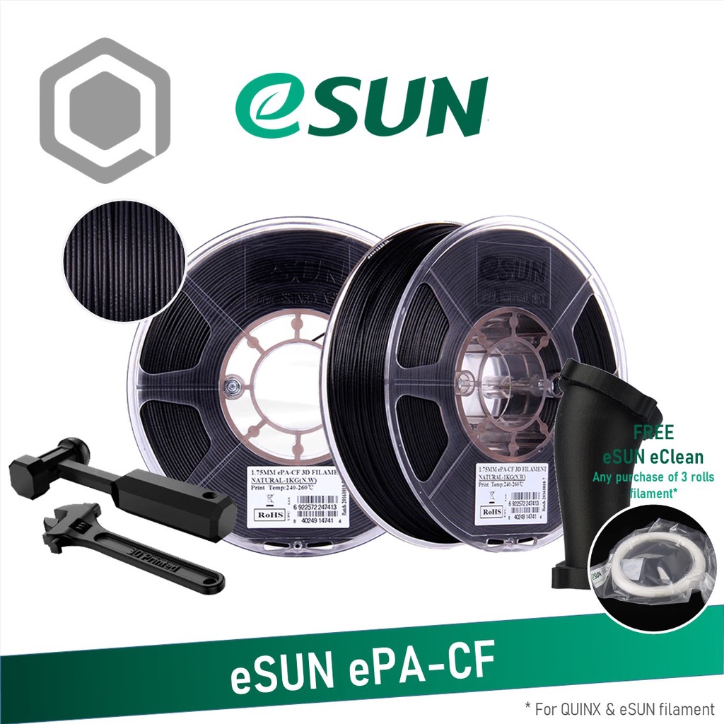 eSUN ePACF Nylon Carbon Fiber 3D Printer Filament ABS Plus 1kg / 1
