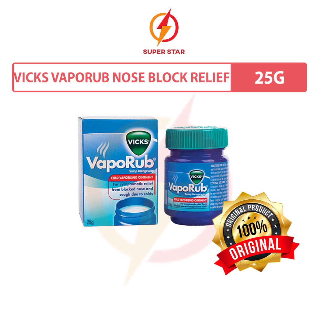 Vicks Vaporub Nose Block Relief 25g Shopee Malaysia
