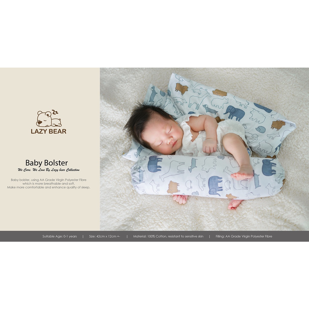 【BB001BB028】Lazy Bear BABY BOLSTER 宝宝棉花抱枕 Shopee Malaysia