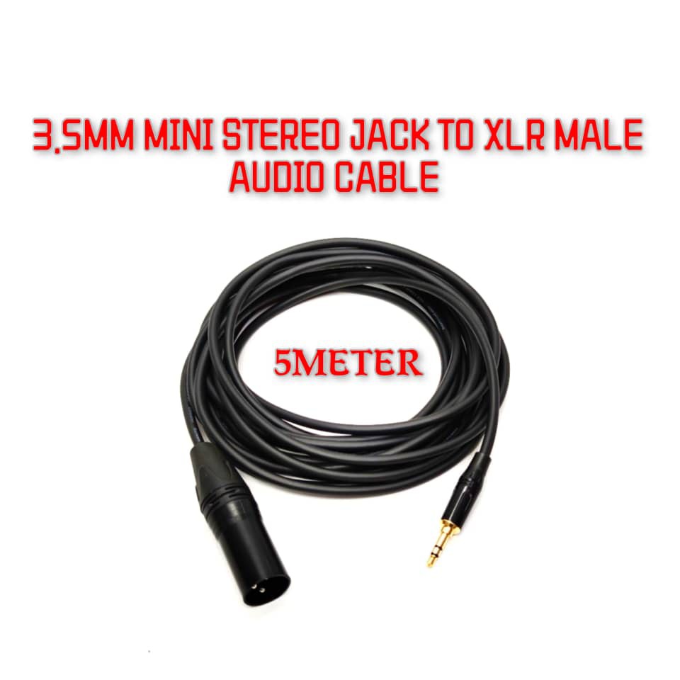 ( Ready Stock ) High Quality XLR 3Pin Male to 3.5mm TRS Male Connector