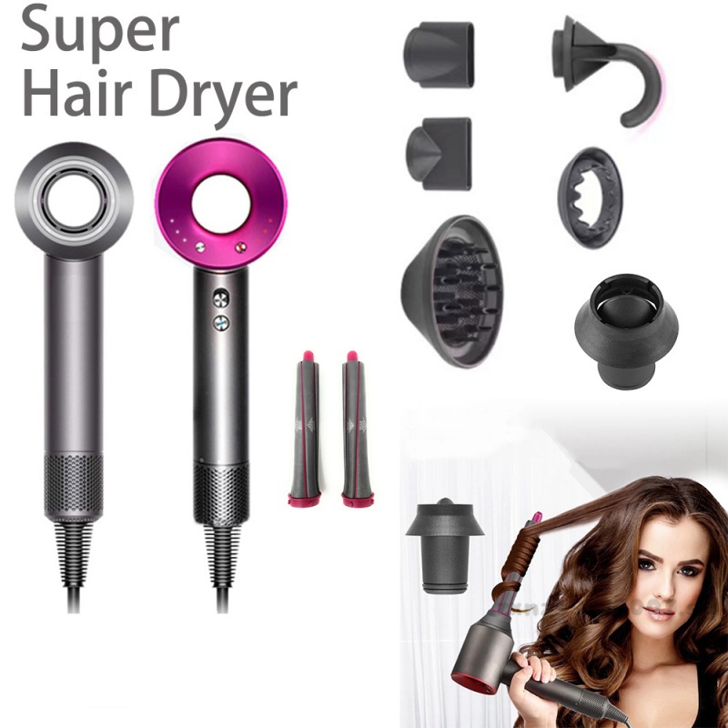 Professional Hair Dryer With Flyaway Attachment Negative Ionic Premium HD08 Hair Dryers