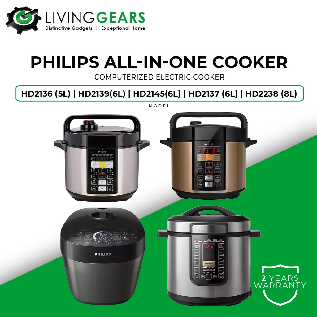 Philips Computerized Electric Pressure Cooker HD2133 (5L)/HD2139 (6L