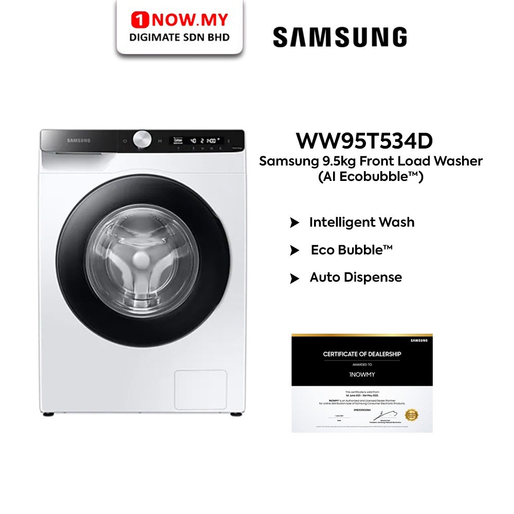 SAMSUNG 9.5kg Front Load Washer WW95T534D (AI Ecobubble) Shopee Malaysia