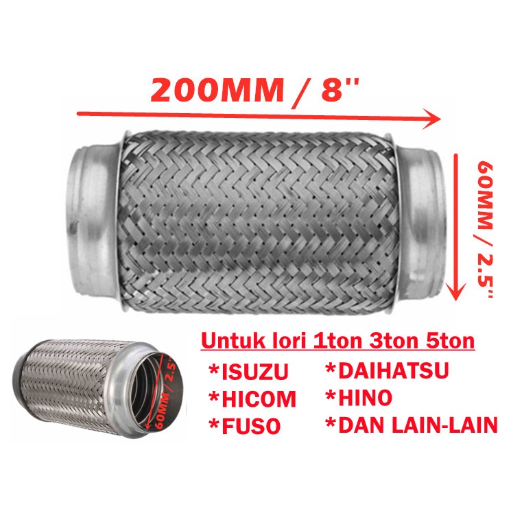 S2U Exhaust Flexible Pipe Steel 4 Layer For Car 4x4 Truck Isuzu