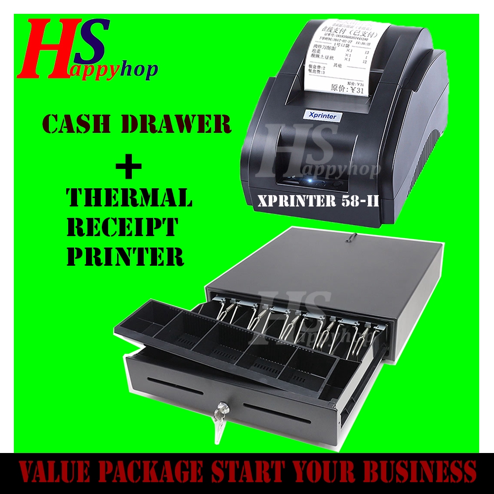 Geo Cash Drawer Thermal Resit Printer / Package Thermal Receipt Printer with Drawer Shopee