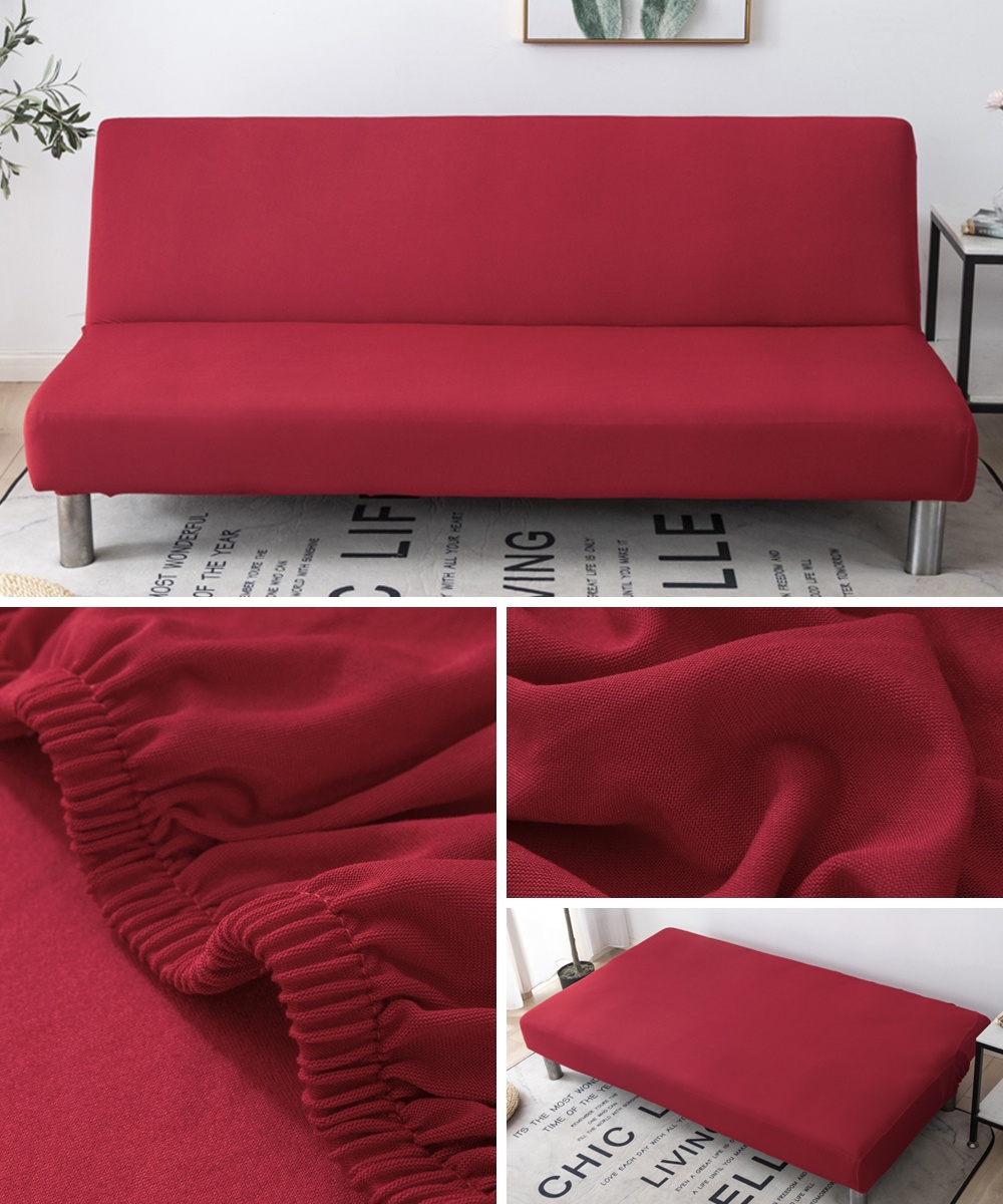 24 Colors Solid Color Armless Sarung Sofa Bed Covers No Arm Elastic