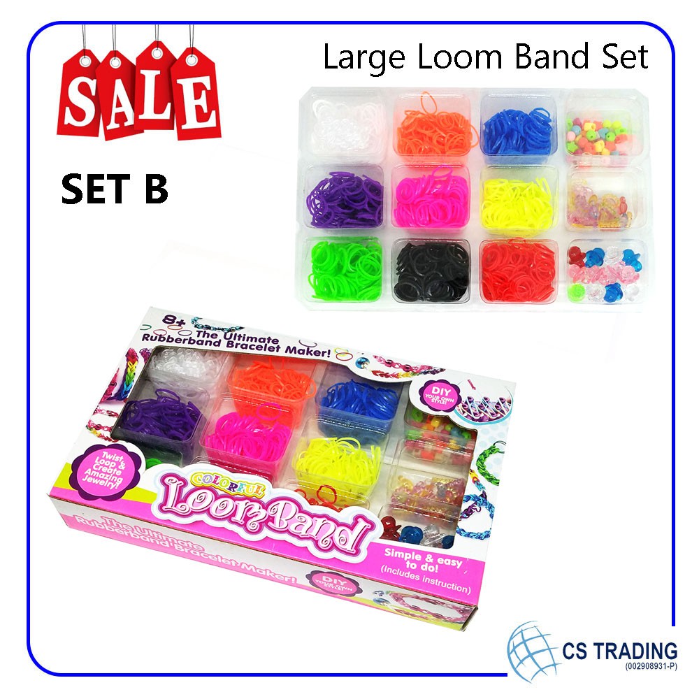[BUY 1 FREE 1] Large Loom Band Set and Loom Band Board with Storage Case Shopee Malaysia