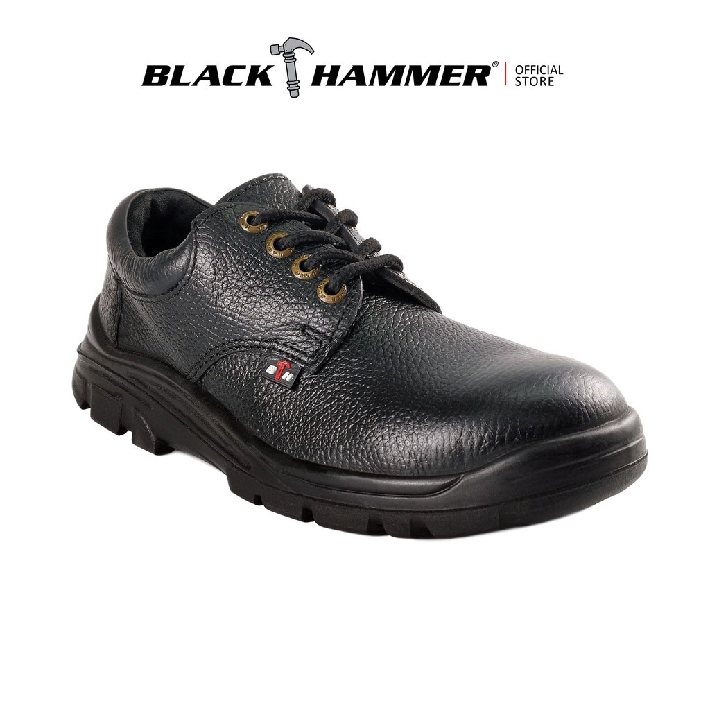 Black Hammer Men Low Cut with Shoelace Safety Shoes Black/Brown BH