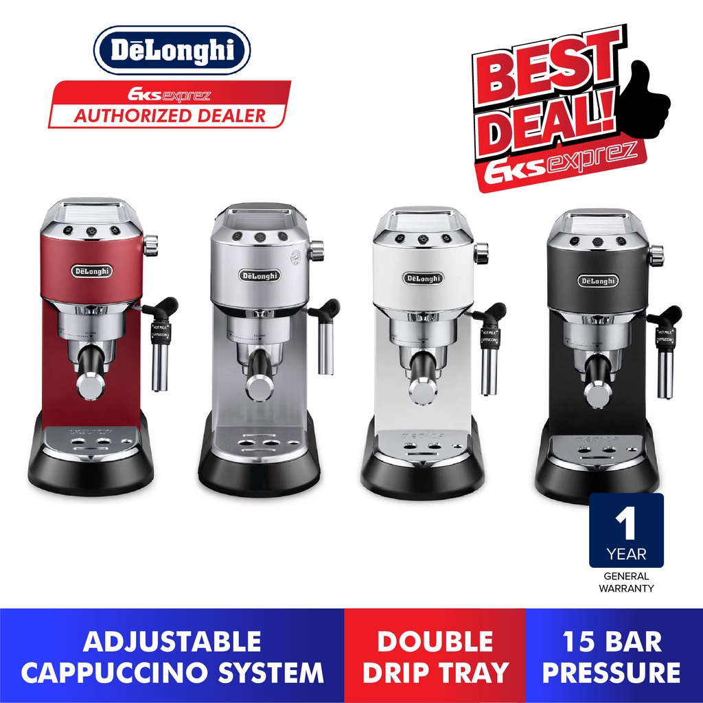 [FREE SHIP] Delonghi Dedica Style Pump Espresso Coffee Machine EC685.R / EC685.BK Shopee Malaysia