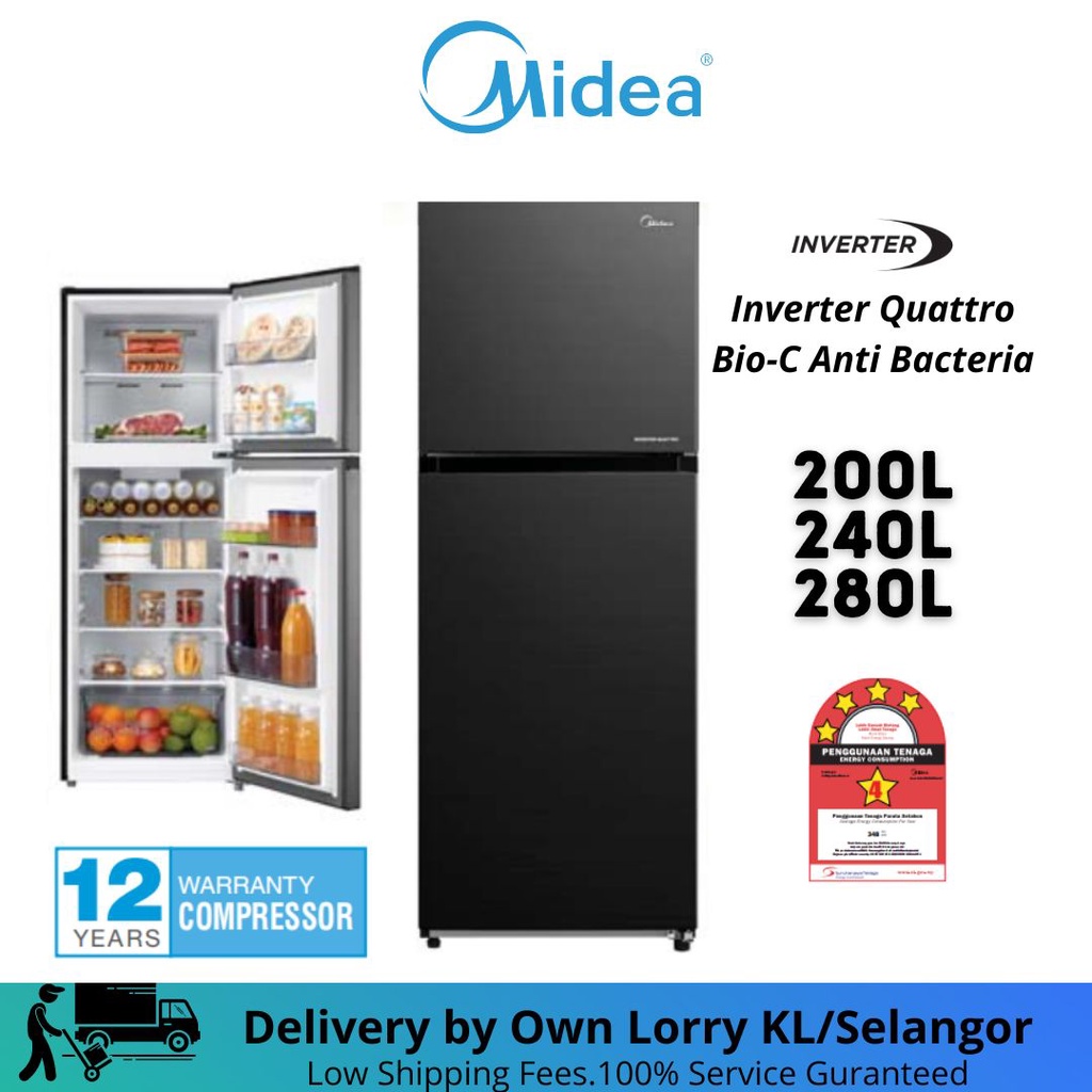 MIDEA Fridge 200L 240L 280L FRIDGE MDRT267MTB28 Shopee Malaysia