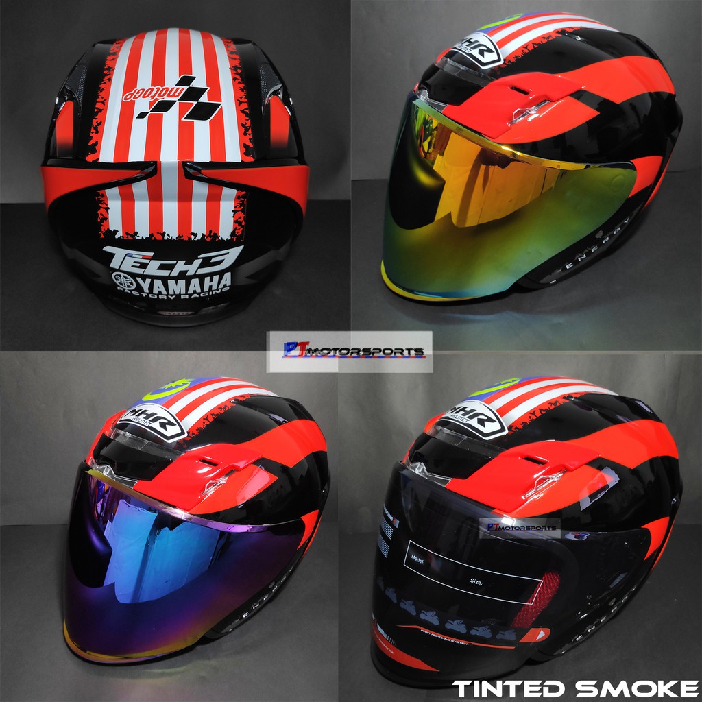 MHR AGV DESIGN OF622 Helmet Visor Smoke, Gold, Rainbow Visor Shopee