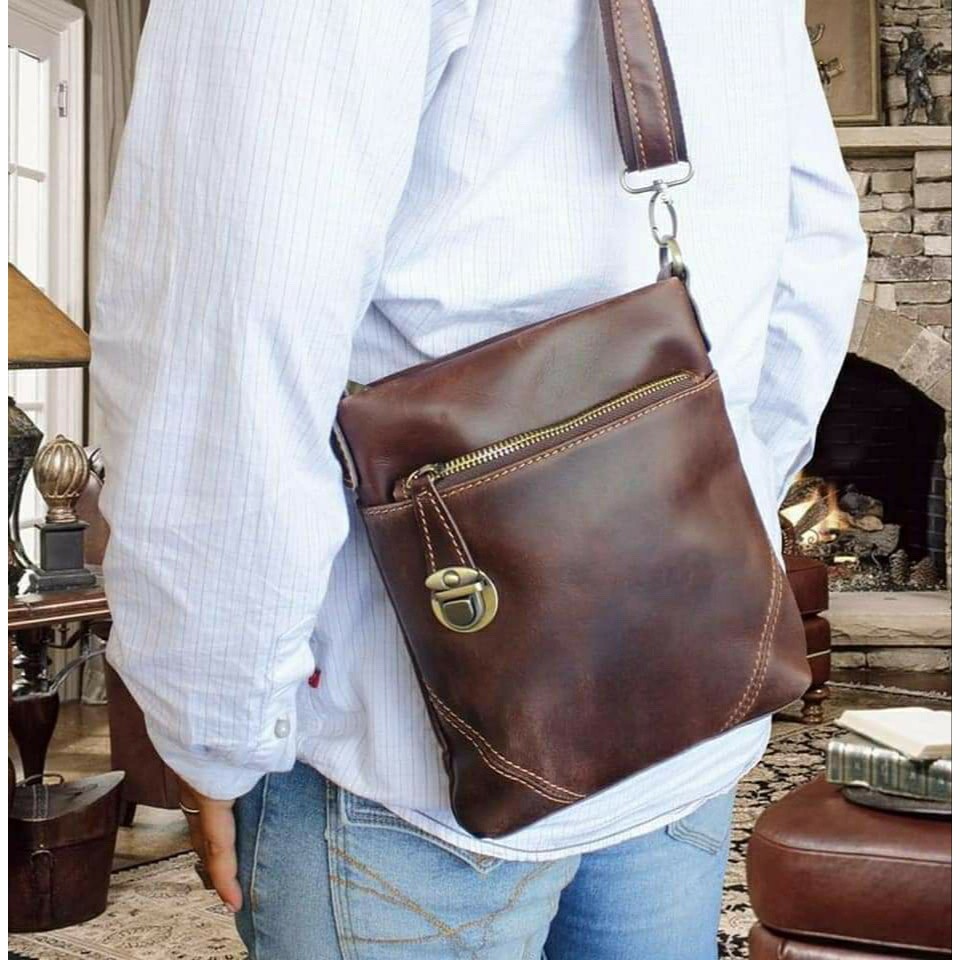 Genuine Leather Bags For Men Women kickers Genuine Leather Sling Bags