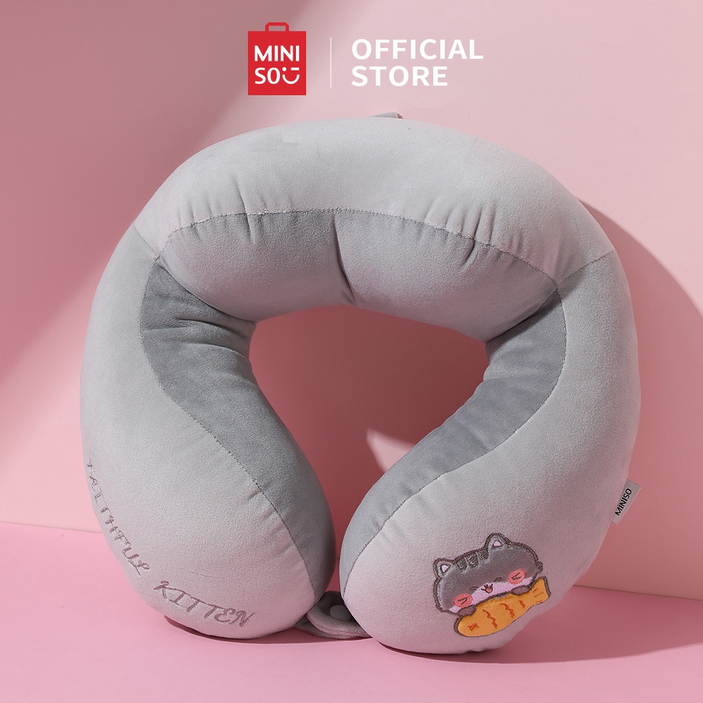 Miniso Cute Neck Pillow Shaped Nap Pillow Plush Foam Travel Portable