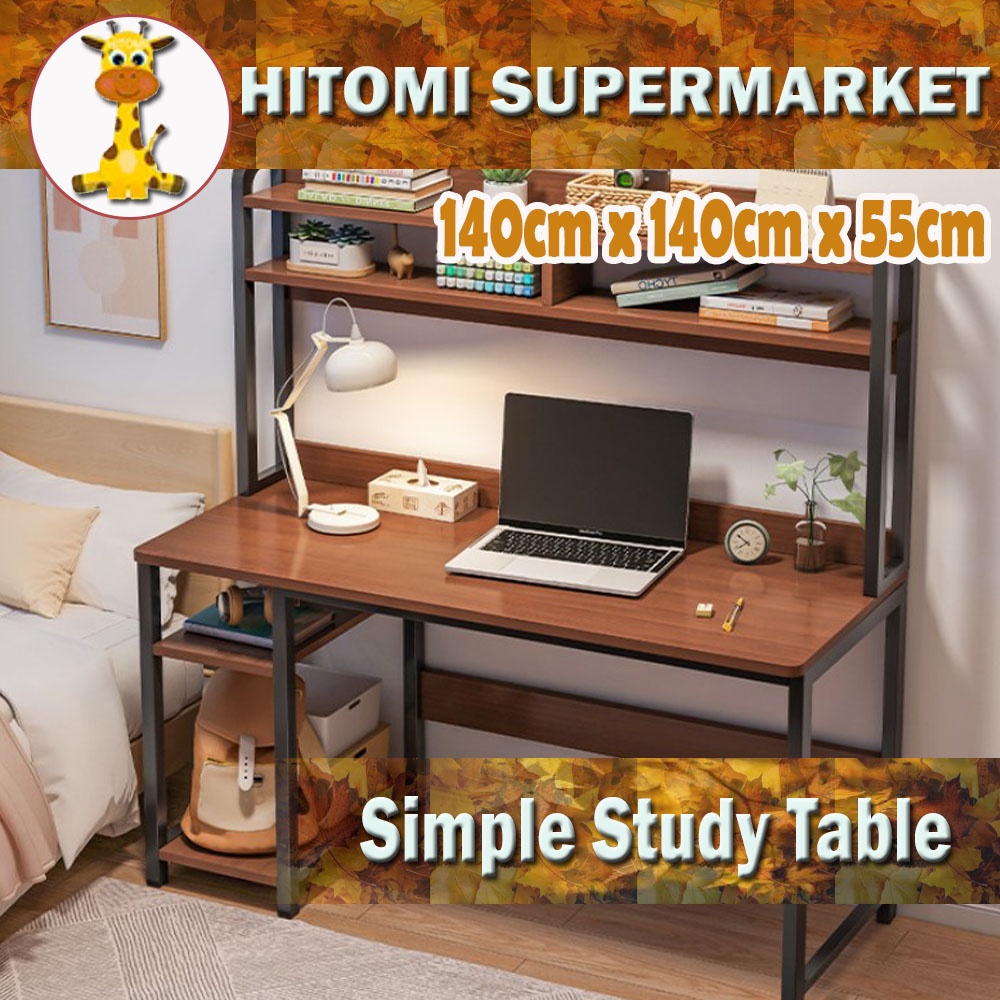 Hitomi 140CM Student Desk Bookshelf Table / Study Desk Simple
