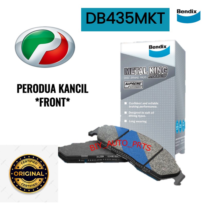 Bendix Front Disc Brake Pad Perodua Kancil 1Set (DB435MKT) Shopee
