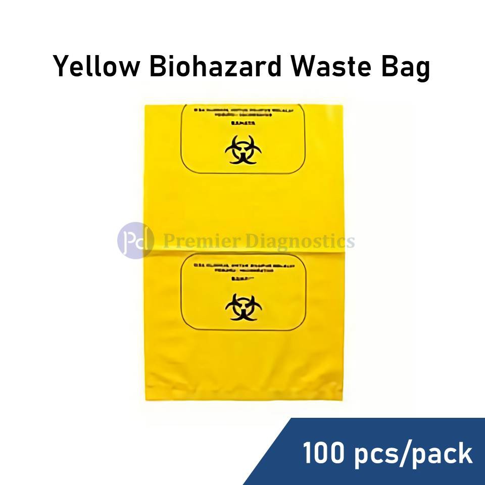 Yellow Biohazard Clinical Waste Plastic Bag 100 pcs/pack Medical Clinic