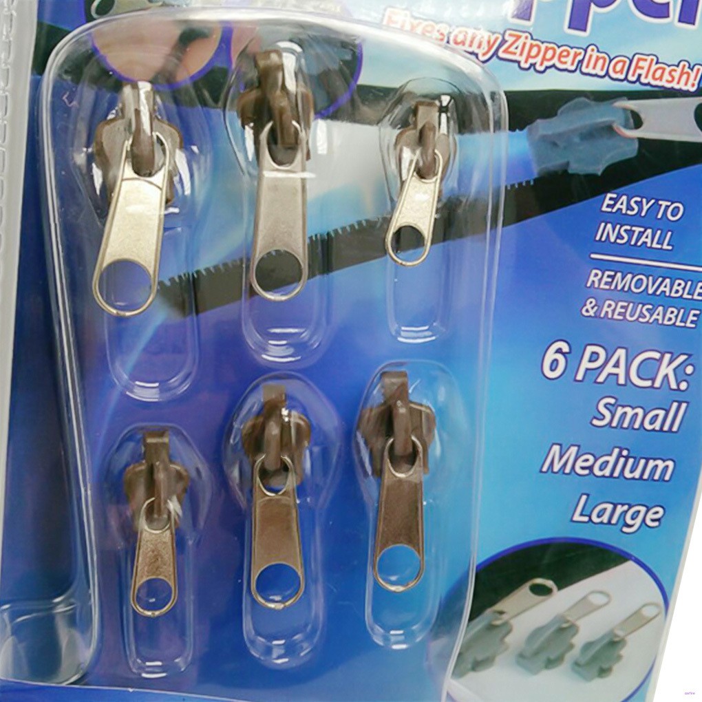 6pcs Universal Instant Fix Zipper Repair Kit Replacement Zip Slider